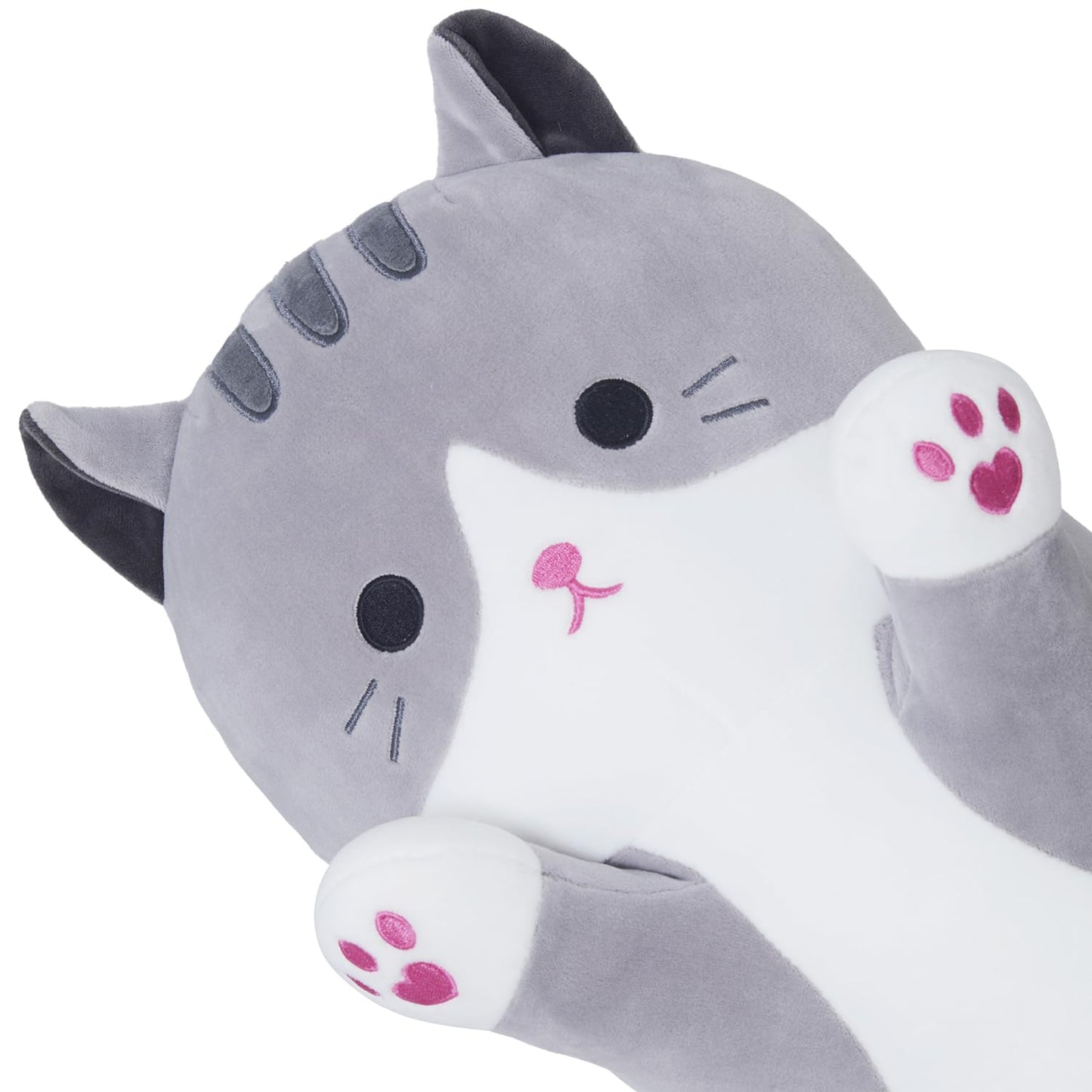 Yeqivo Soft Cat Plush Pillow – Grey Long Cat Toy (70cm) Cozy Cuddle