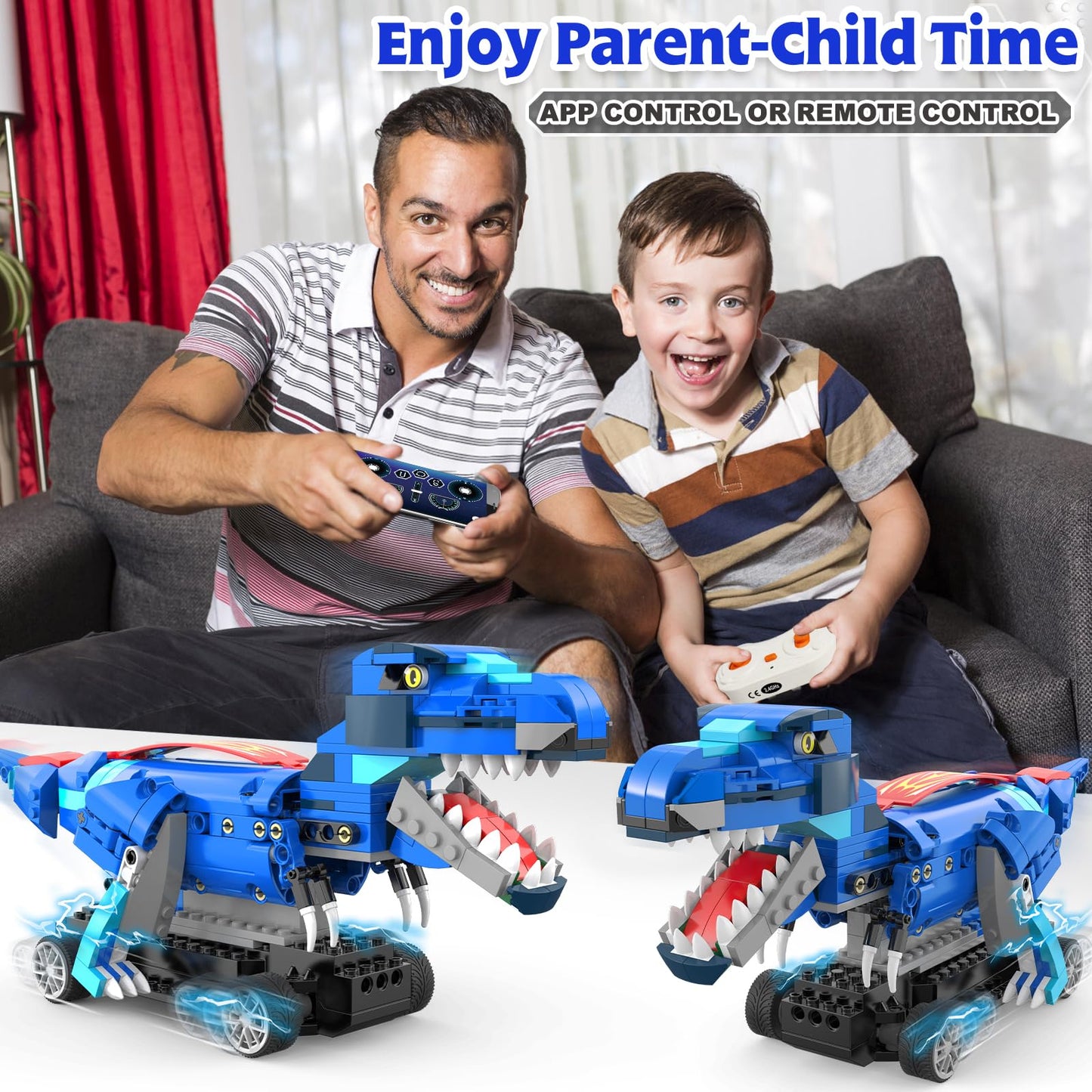 Yerloa Dinosaur Toys for Boys 8-12 | 343-Piece Remote Control STEM Building Kit