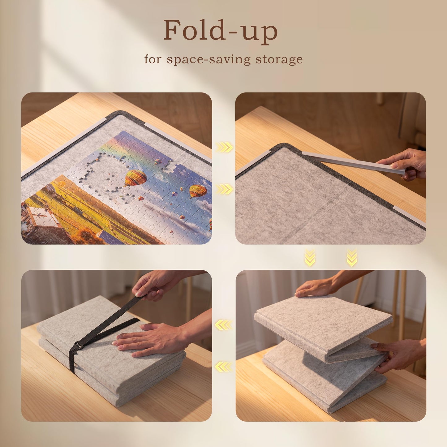 Yesday 1500-Piece Puzzle Board – Foldable, Non-Slip, 6 Trays, Portable