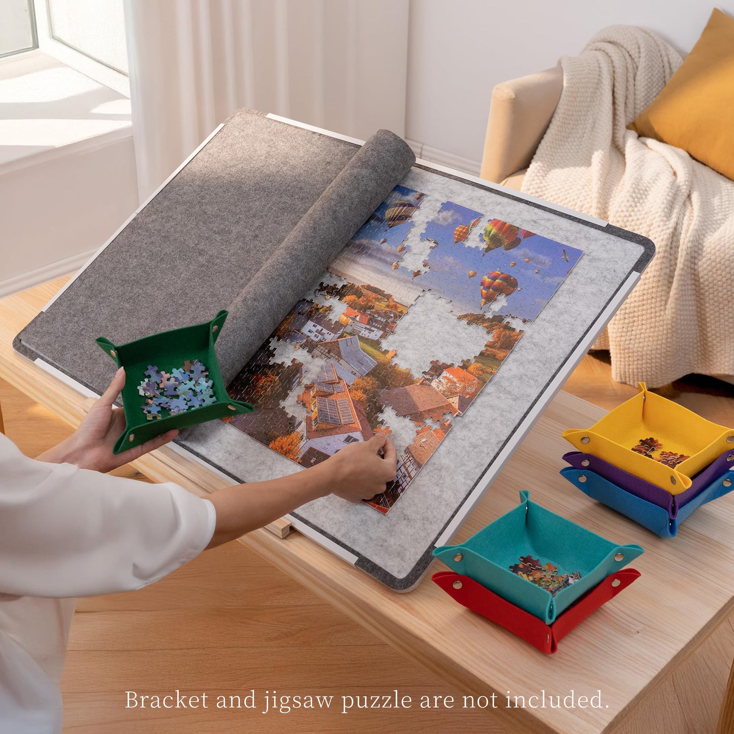 Yesday 1500-Piece Puzzle Board – Foldable, Non-Slip, 6 Trays, Portable