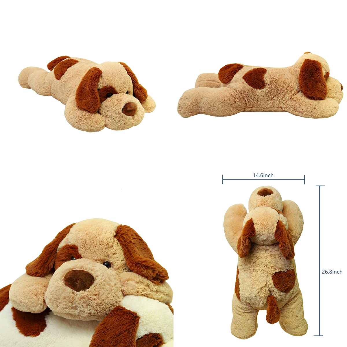 YESGIRL 26.8-Inch 5 lb Weighted Dog Plush - Large Calming Plush Toy