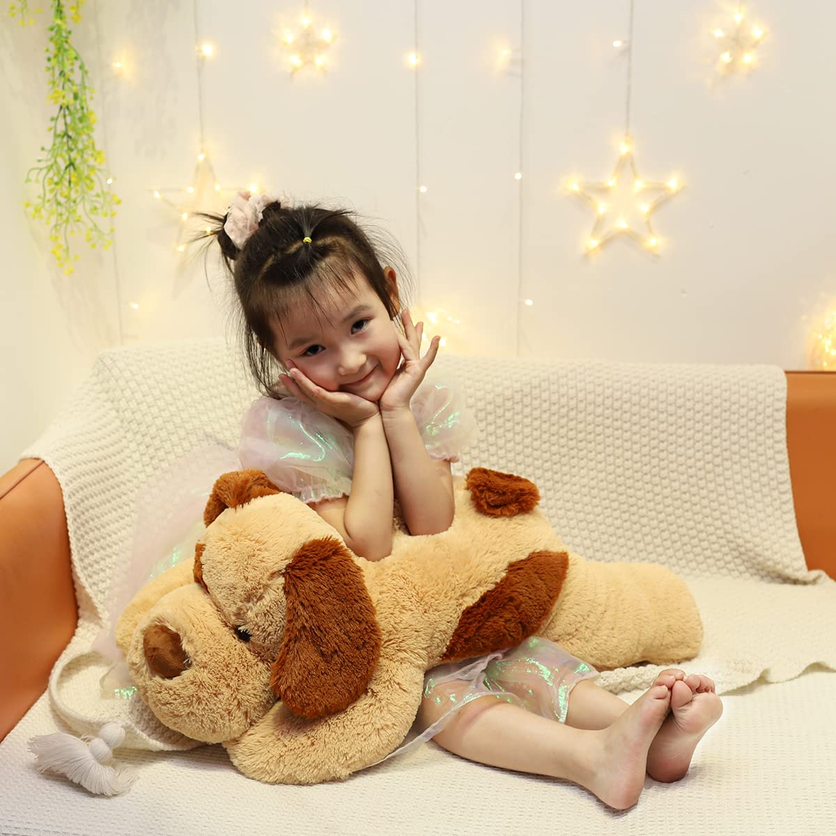 YESGIRL 26.8-Inch 5 lb Weighted Dog Plush - Large Calming Plush Toy