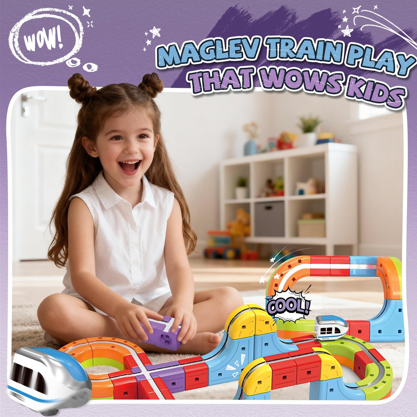 YESHIN Electric Train Set with 3D Flexible Track – DIY STEM Building Tracks