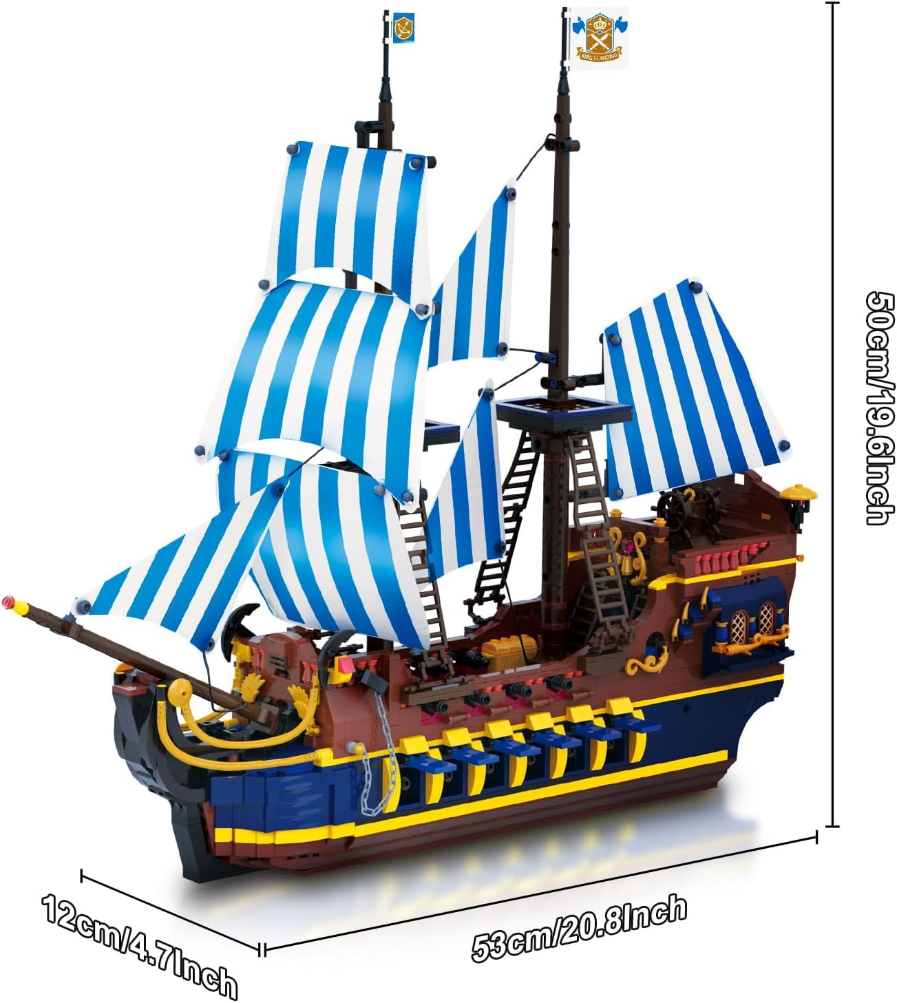 YESHIN Pirates Ship Model Kit — 2010+ Building Blocks Sailboat MOC for Collectors & Display