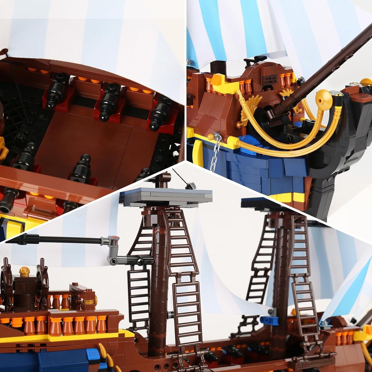 YESHIN Pirates Ship Model Kit — 2010+ Building Blocks Sailboat MOC for Collectors & Display
