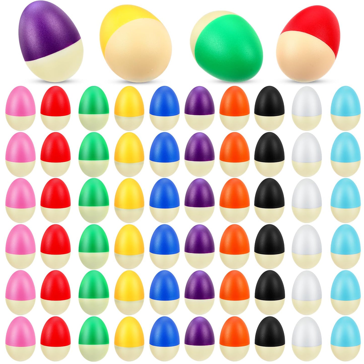 Yeshone 100-Piece Egg Shaker Set – Colorful Plastic Percussion for Kids