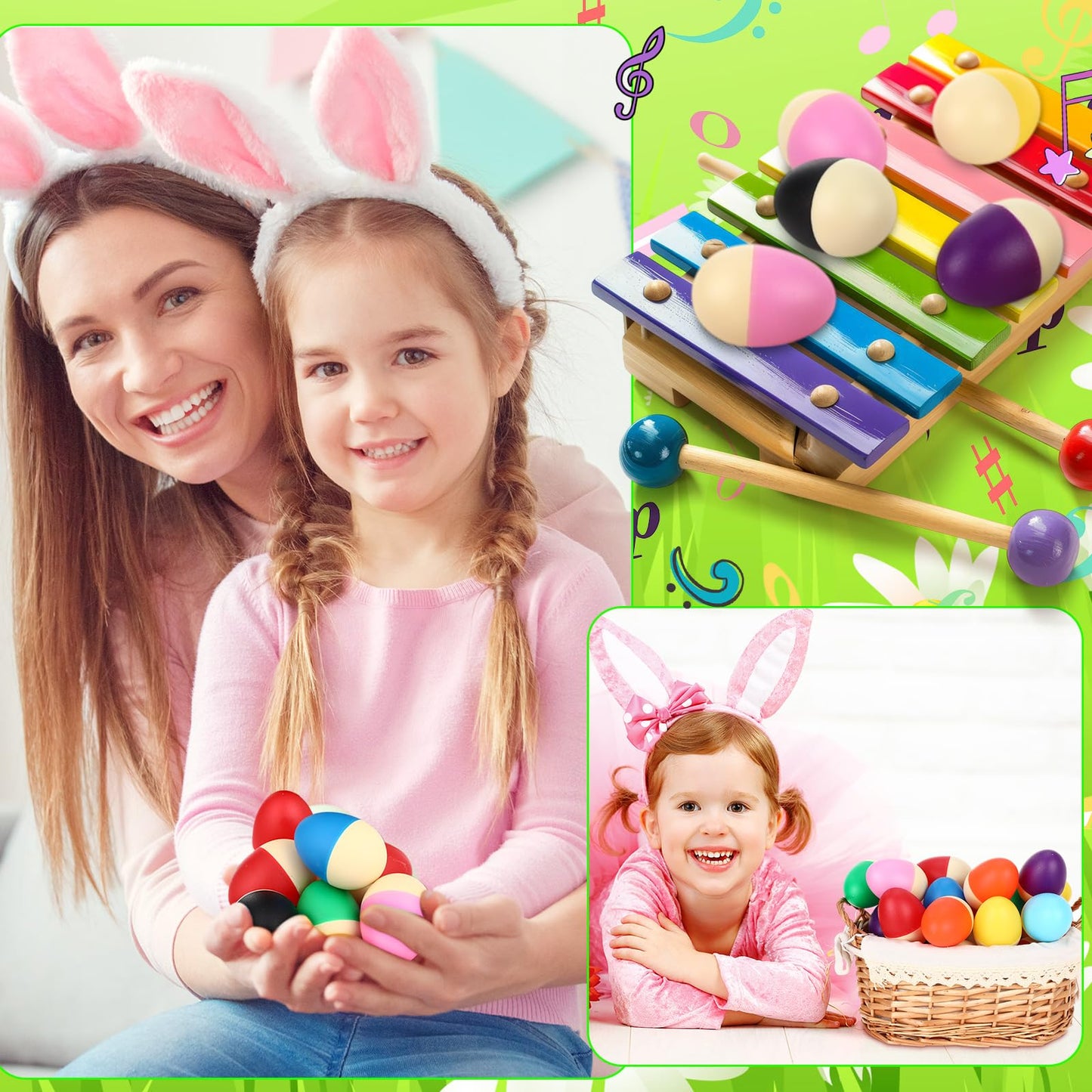 Yeshone 100-Piece Egg Shaker Set – Colorful Plastic Percussion for Kids