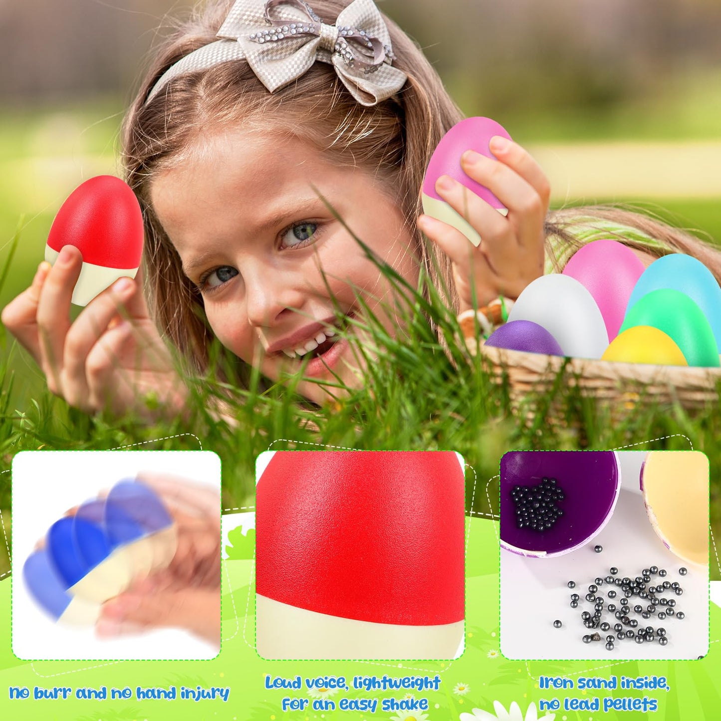 Yeshone 100-Piece Egg Shaker Set – Colorful Plastic Percussion for Kids