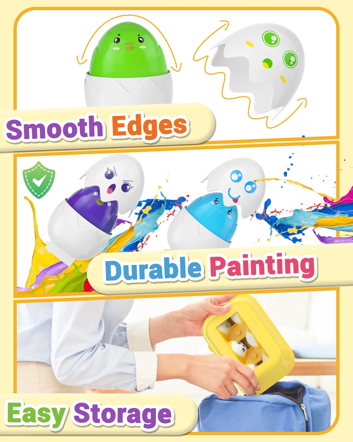 Yetonamr Easter Eggs Toys for Toddlers - Montessori Matching Eggs with Chirping Chicks