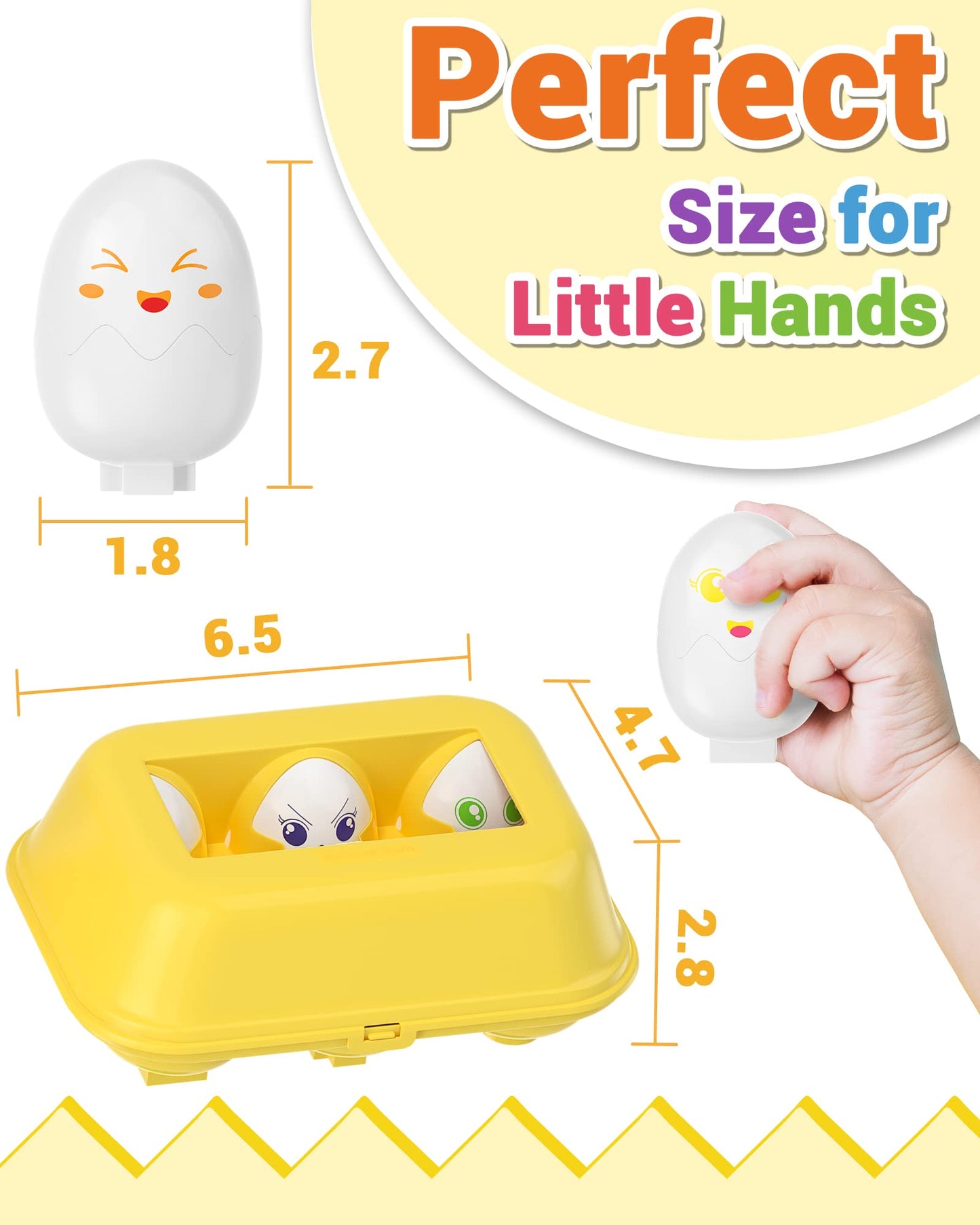 Yetonamr Easter Eggs Toys for Toddlers - Montessori Matching Eggs with Chirping Chicks