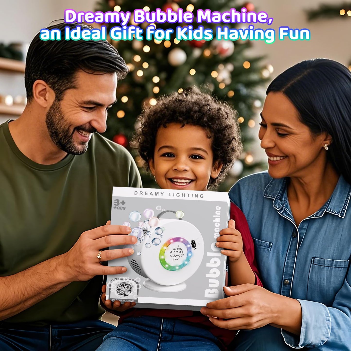 Yevohadt Bubble Machine: 90°/360° Auto Rotating, RGB Lights, Rechargeable