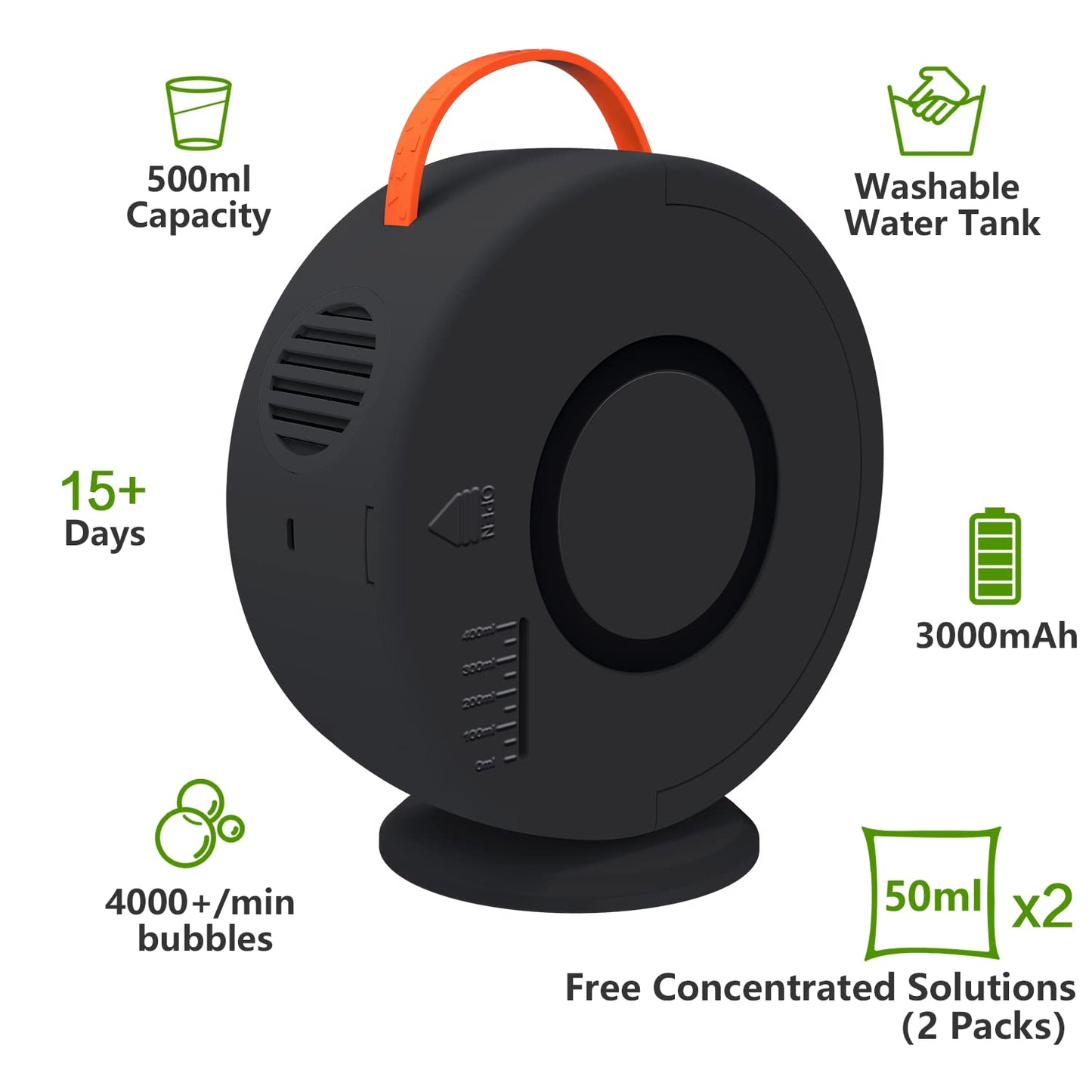 Yevohadt Bubble Machine for Kids – Auto Rotating 90°/360°, Rechargeable Bubble Blower for Outdoor Parties