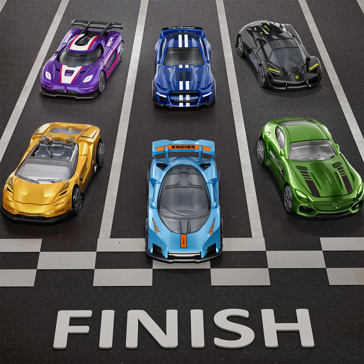 Yewkou 1:64 Scale Die-Cast Car 12-Pack – Pickup, Racing & Sports Cars for Display or Play