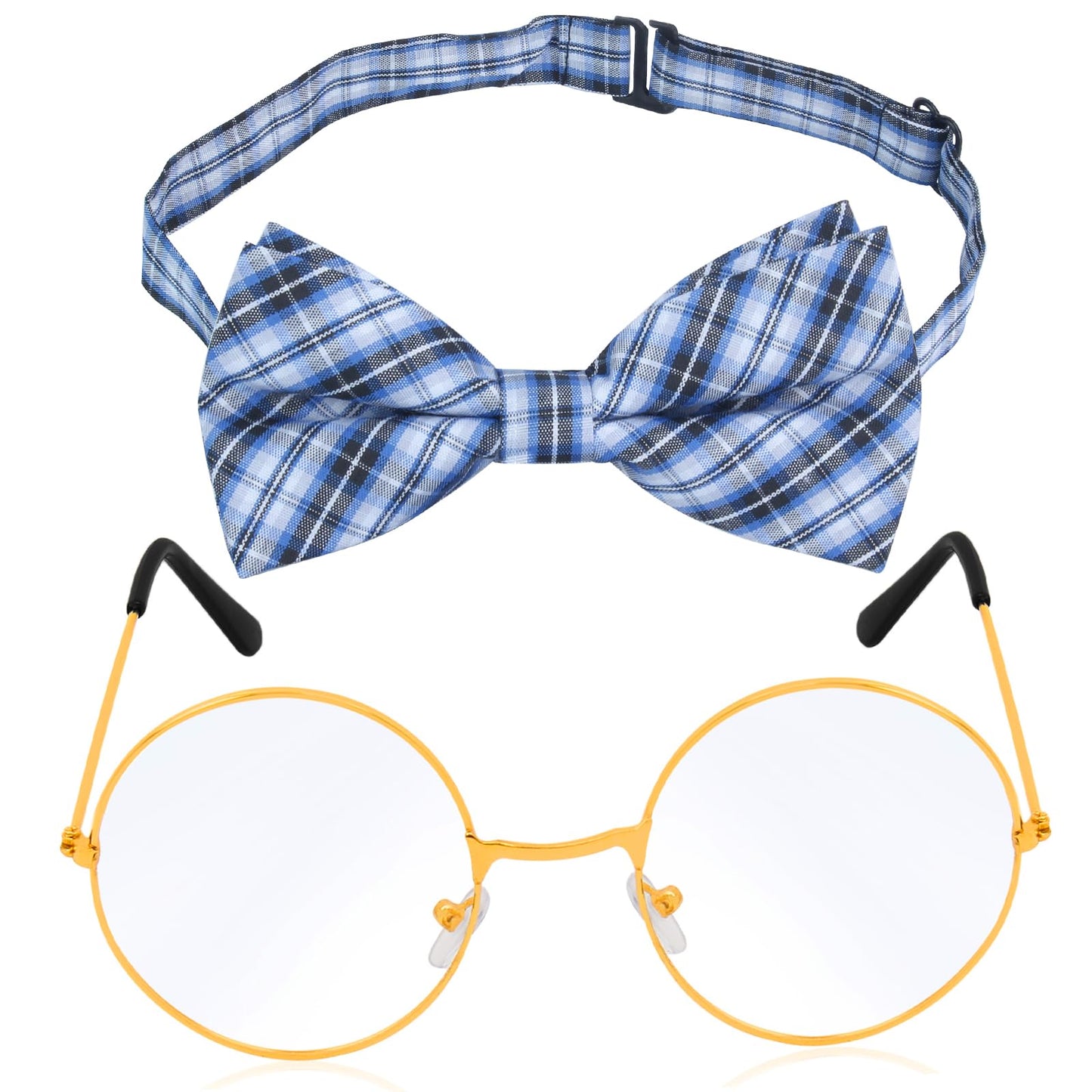 Yewong Kids Old Man Costume Set – Beret Hat, Glasses, Inflatable Cane, Bow Tie & Mustache Eyebrows