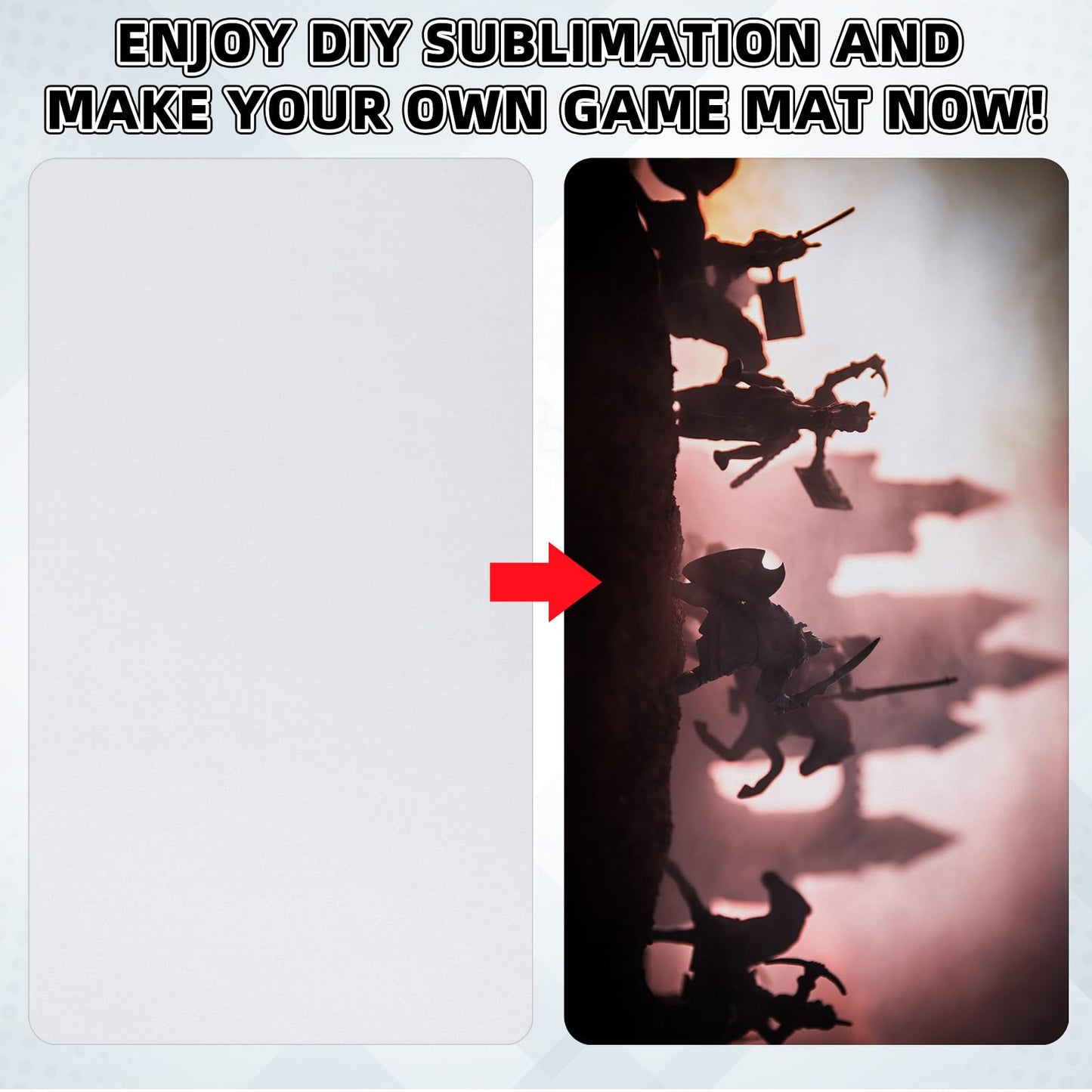 Yexiya 12 Pcs Card Game Mats - 14x24 Inch Sublimation Blank Playmats for Trading Card Games