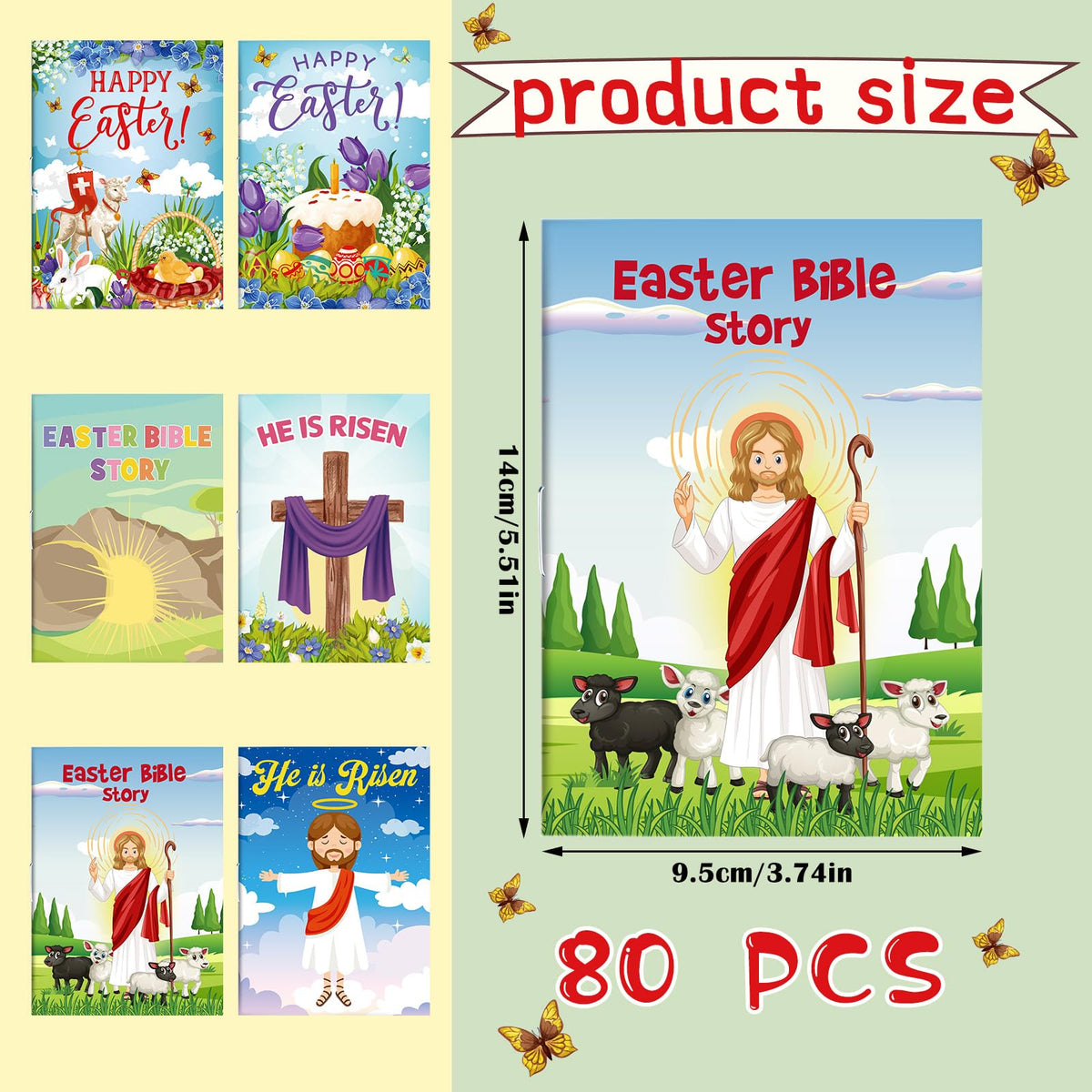 Yexiya 40 Pcs Easter Bible Coloring Books for Kids – Christian Story Coloring Gift Set