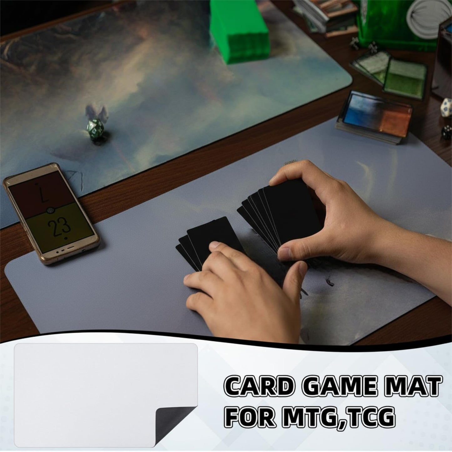 Yexiya 12 Pcs Card Game Mats - 14x24 Inch Sublimation Blank Playmats for Trading Card Games