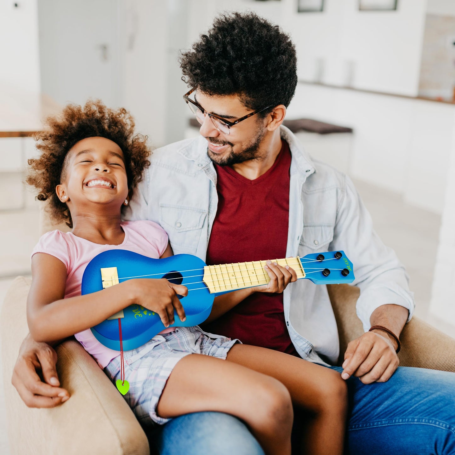 YEZI Kids Toy Classical Ukulele – Blue Mini Ukulele for Early Music Education