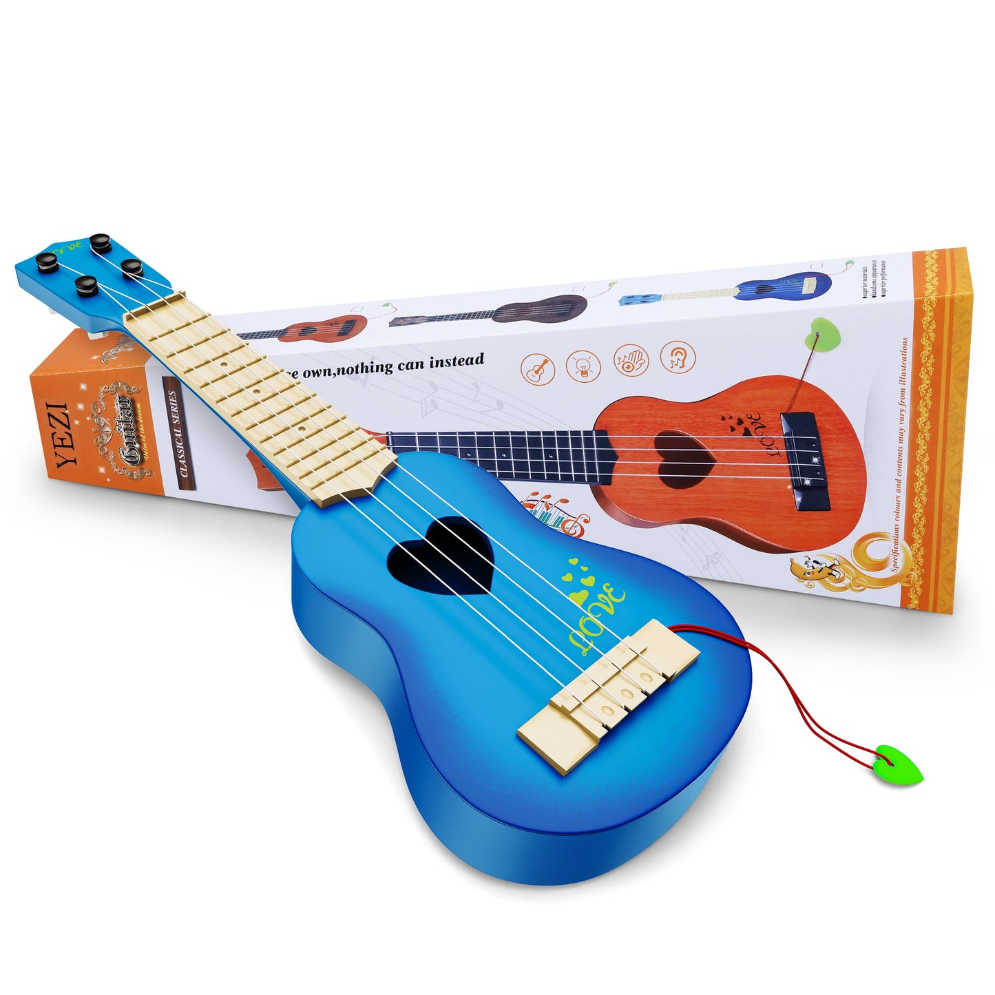 YEZI Kids Toy Classical Ukulele – Blue Mini Ukulele for Early Music Education