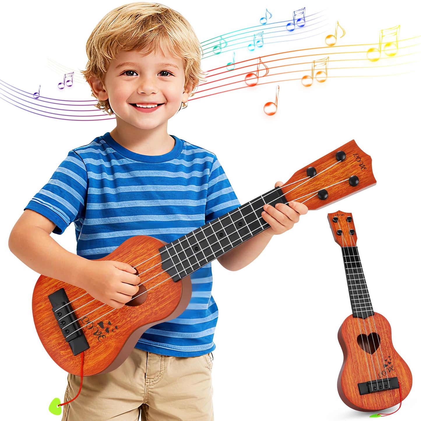 YEZI Kids Toy Classical Ukulele – Brown Mini Instrument for Young Musicians