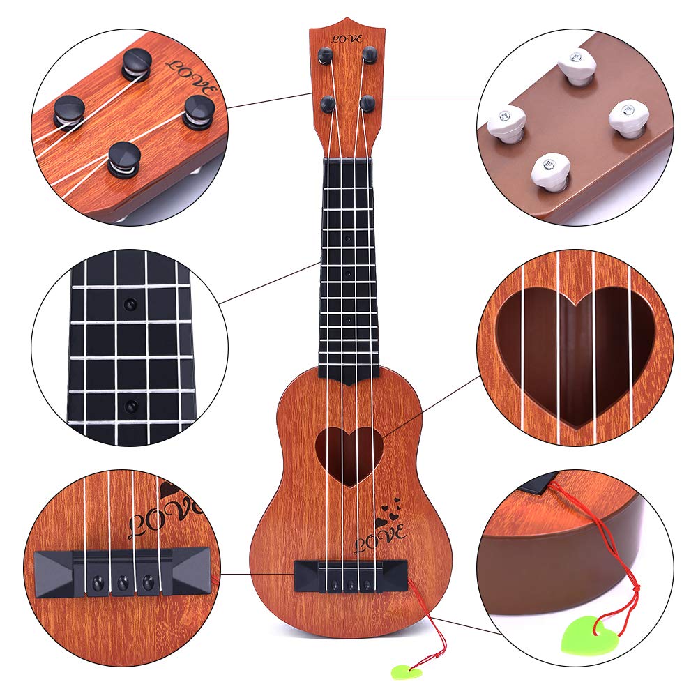 YEZI Kids Toy Classical Ukulele – Brown Mini Instrument for Young Musicians