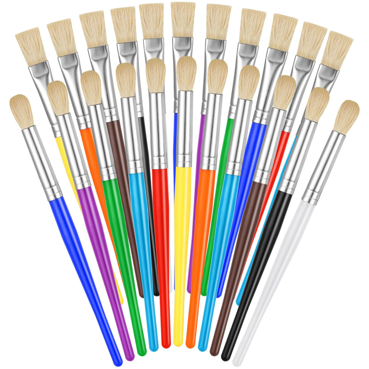 YGAOHF Kids Paintbrushes Set – 22pc Round & Flat Brushes for Washable Paints