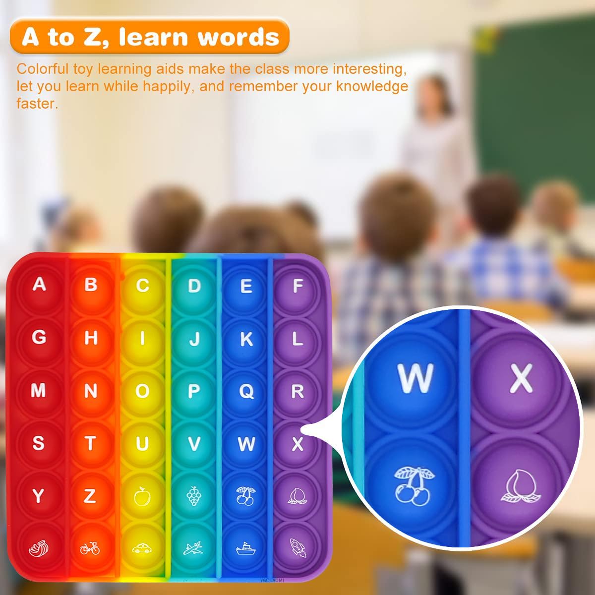 YGC LAOMI Learn 26 Letters & 1-30 Numbers – 2-in-1 Sensory Fidget Toy for Kids