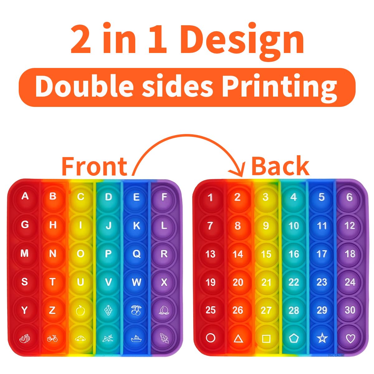 YGC LAOMI Learn 26 Letters & 1-30 Numbers – 2-in-1 Sensory Fidget Toy for Kids