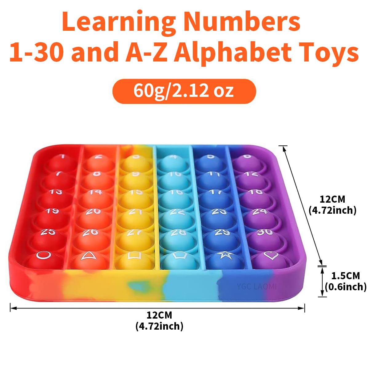 YGC LAOMI Learn 26 Letters & 1-30 Numbers – 2-in-1 Sensory Fidget Toy for Kids