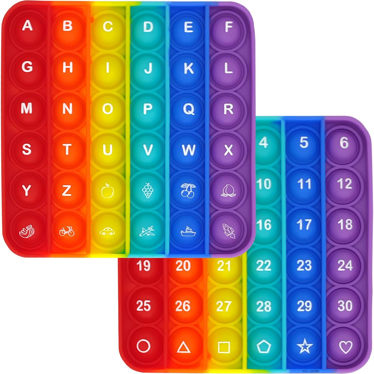 YGC LAOMI Learn 26 Letters & 1-30 Numbers – 2-in-1 Sensory Fidget Toy for Kids