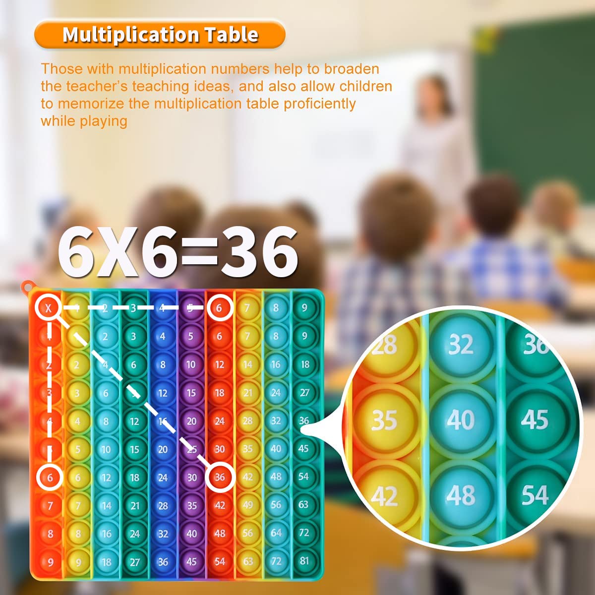 YGC LAOMI P00p Multiplication Table Fidget Toy – Math Practice & Stress-Relief Game