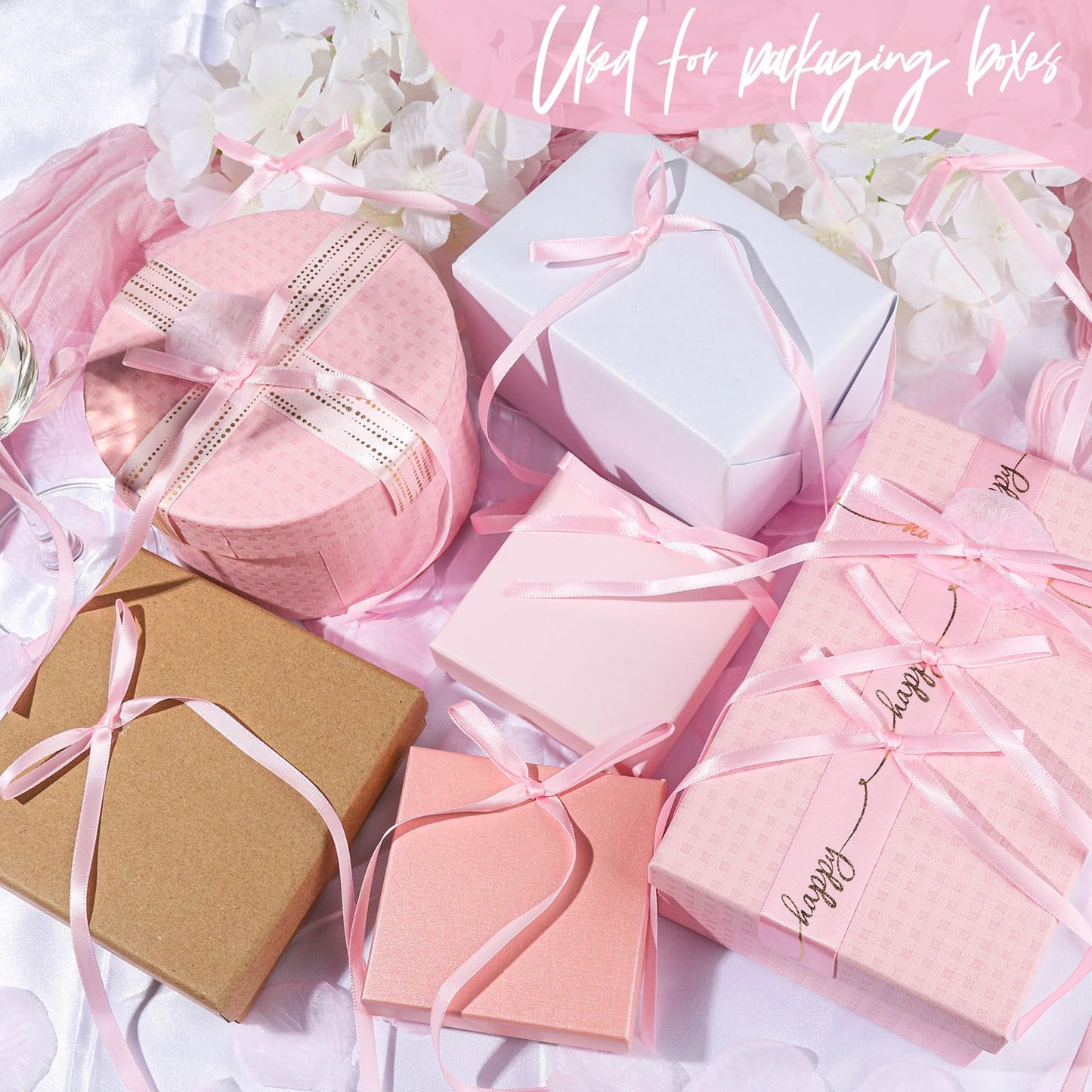 YGDZ Pink Bows for Cake – 30 Pcs Satin Ribbon Topper
