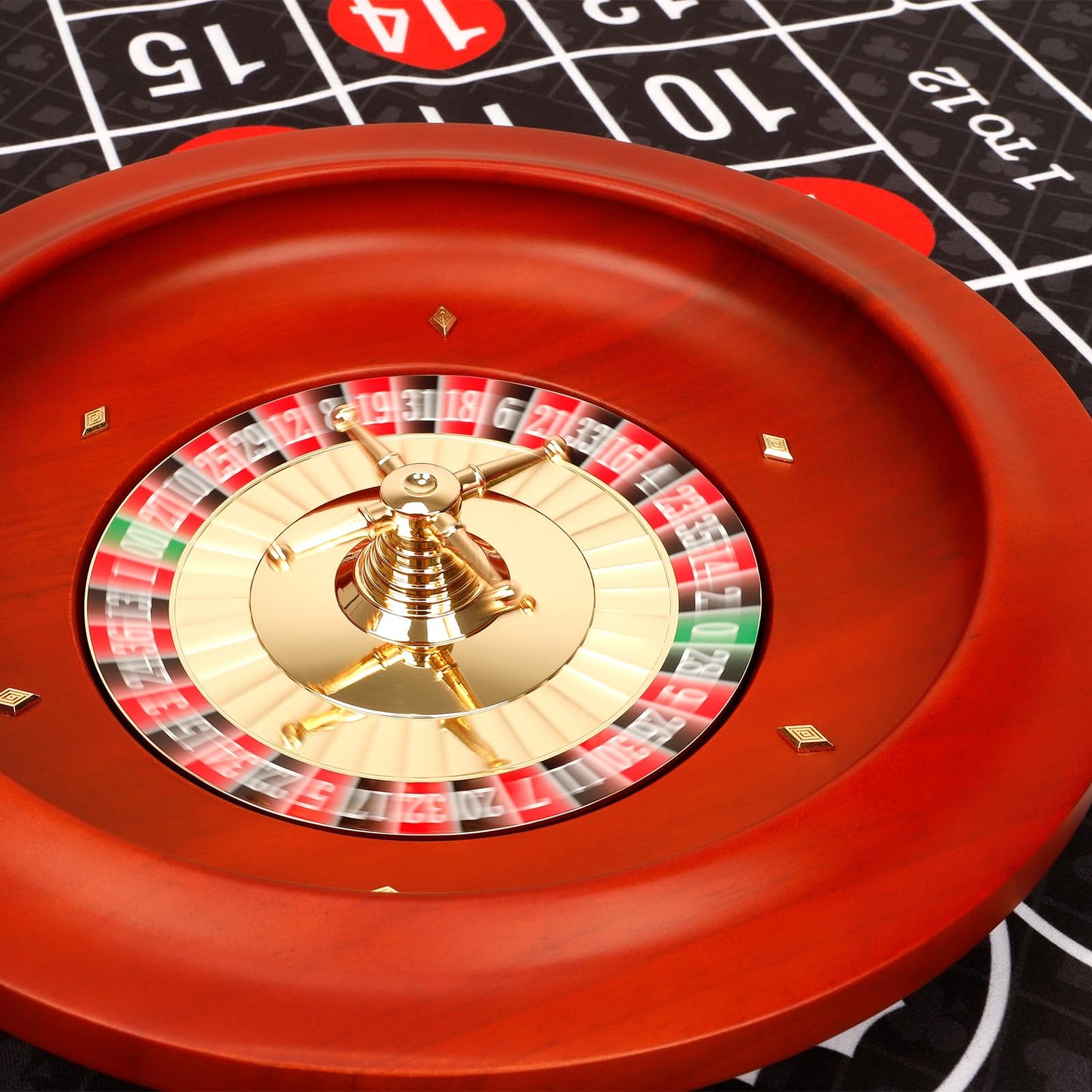 Ygebet 11-Inch Wooden Roulette Wheel | Solid Wood Casino Wheel for Home Game Night