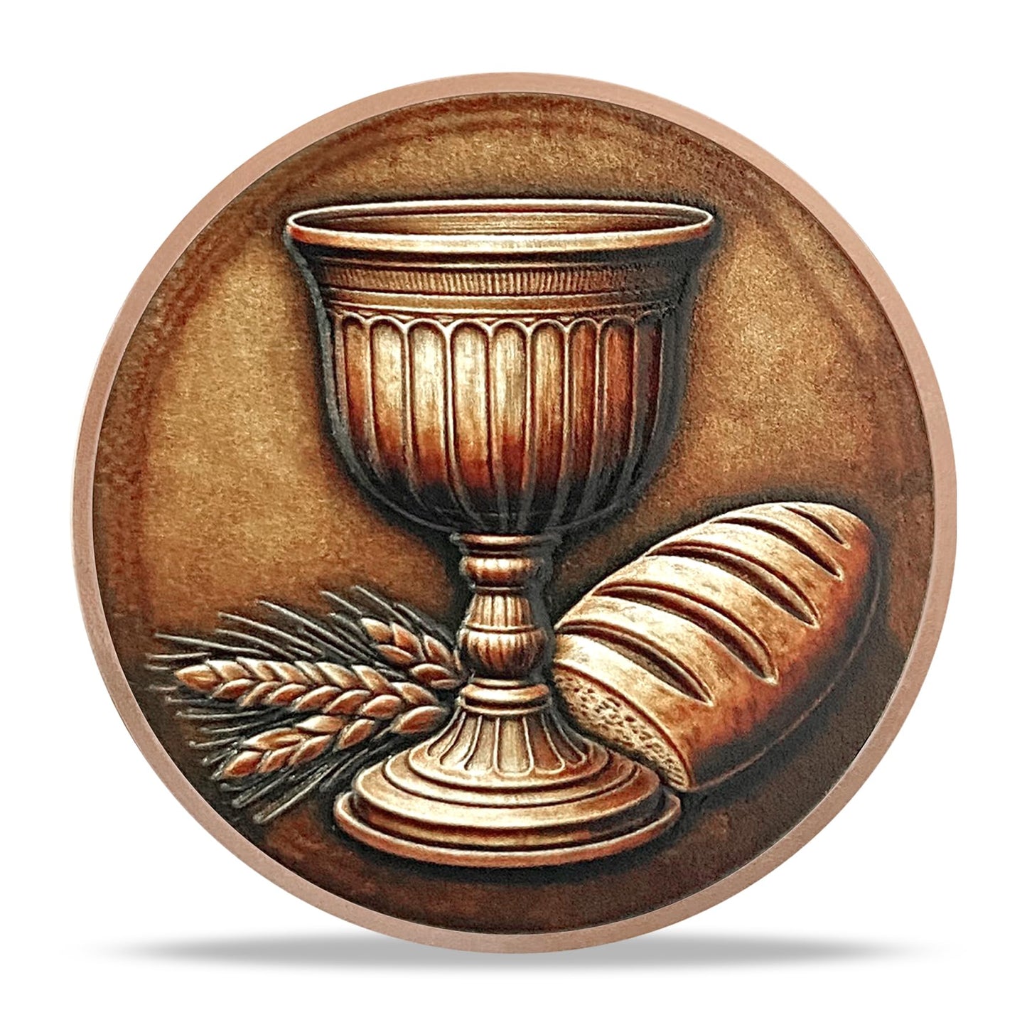 YGLLSSY The Last Supper Coin – Inspirational Jesus Christ Chalice & Bread Design
