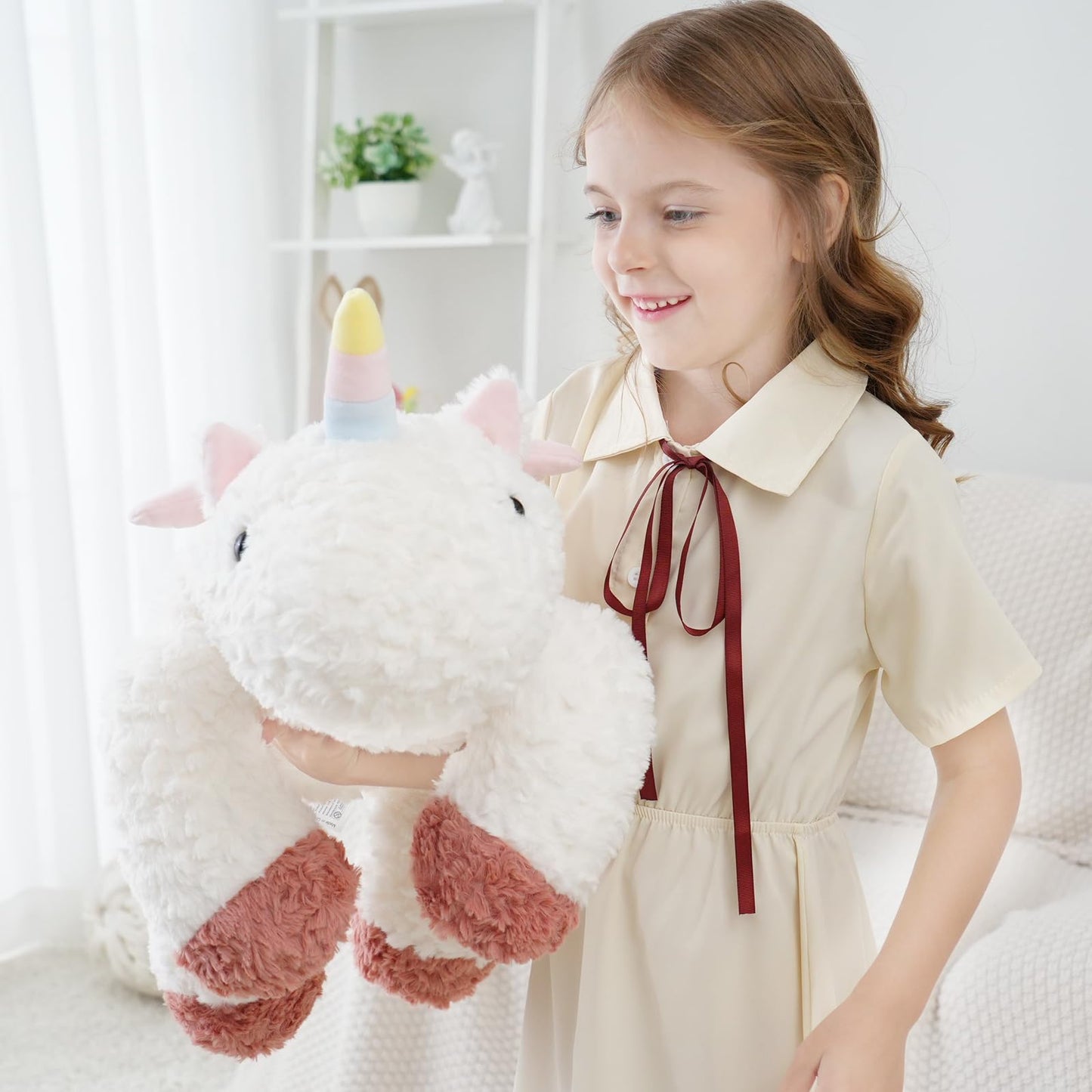 YGZE Weighted Unicorn Stuffed Animal – 24-Inch Plush, 4 lb Calming Toy