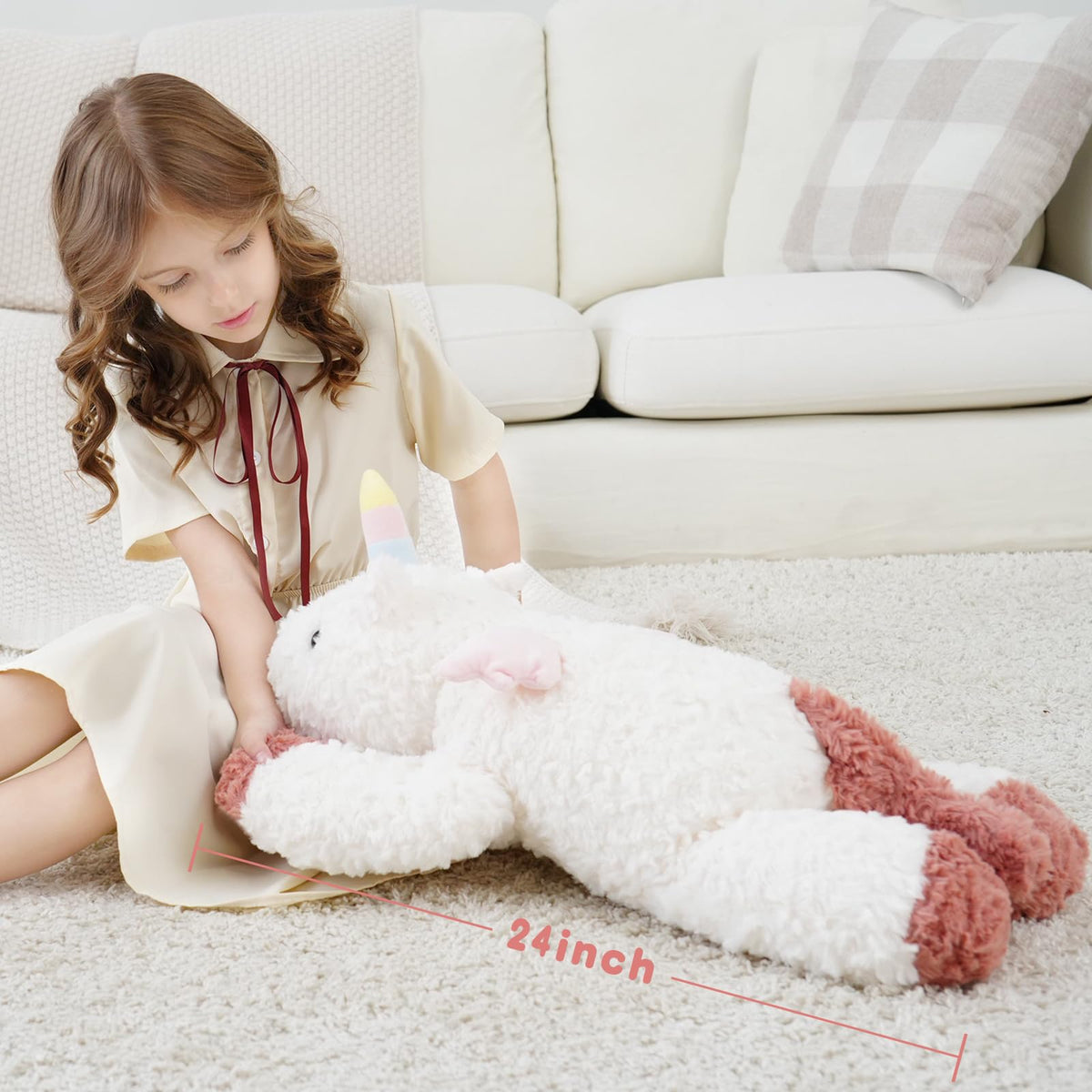YGZE Weighted Unicorn Stuffed Animal – 24-Inch Plush, 4 lb Calming Toy