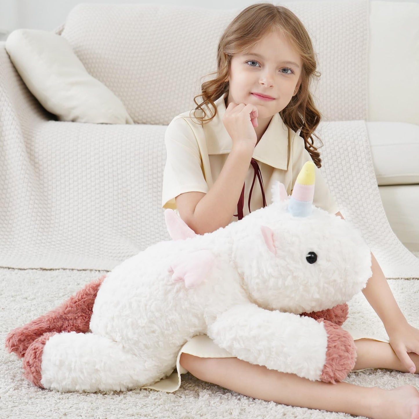 YGZE Weighted Unicorn Stuffed Animal – 24-Inch Plush, 4 lb Calming Toy