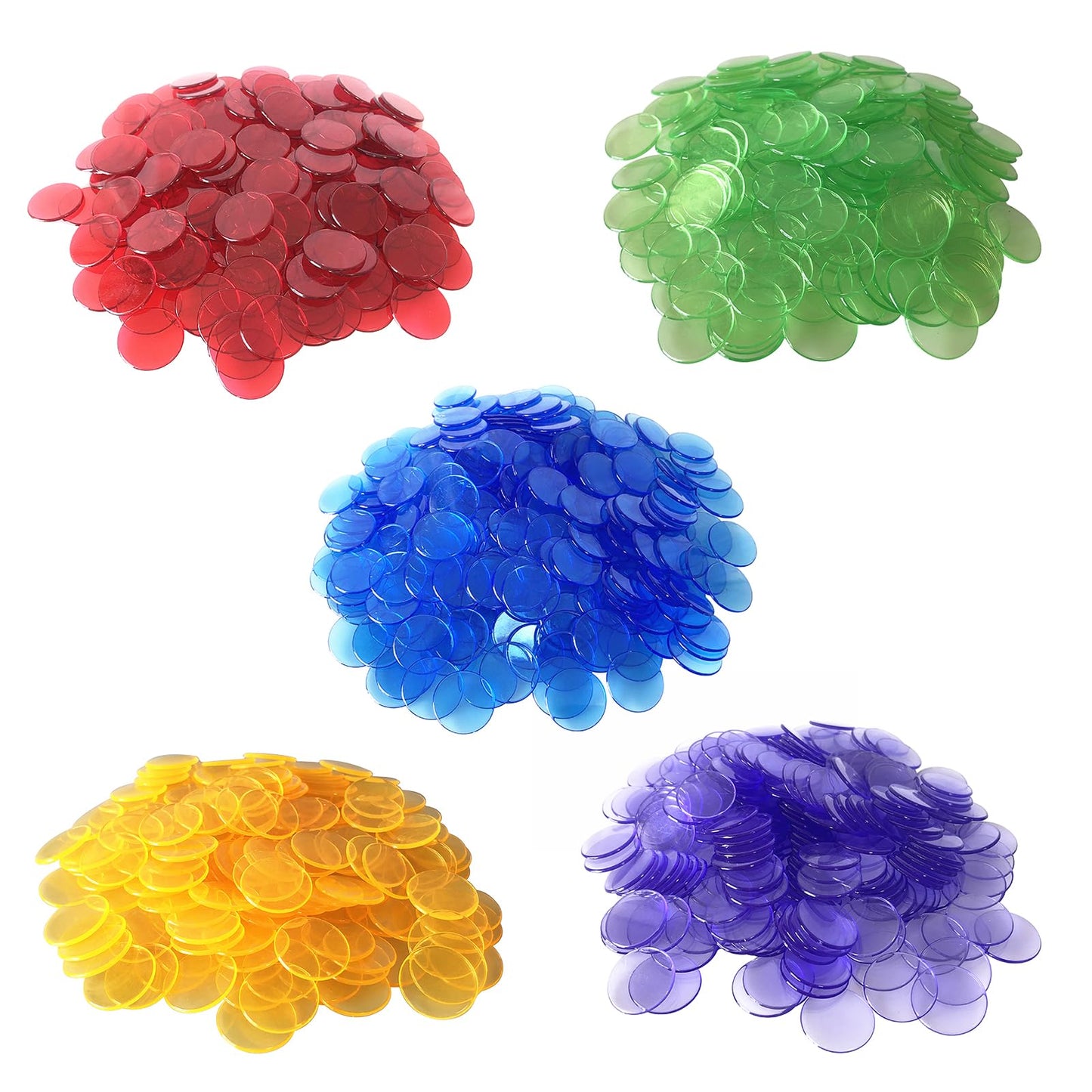 YH Poker 1000 Bingo Chips Markers – Plastic Discs for Bingo, Parties & Classroom Games