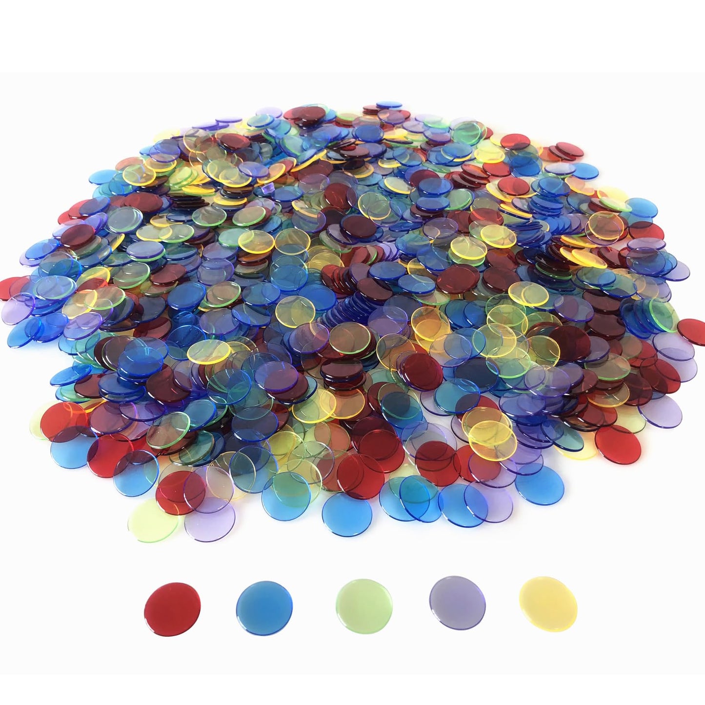 YH Poker 1000 Bingo Chips Markers – Plastic Discs for Bingo, Parties & Classroom Games