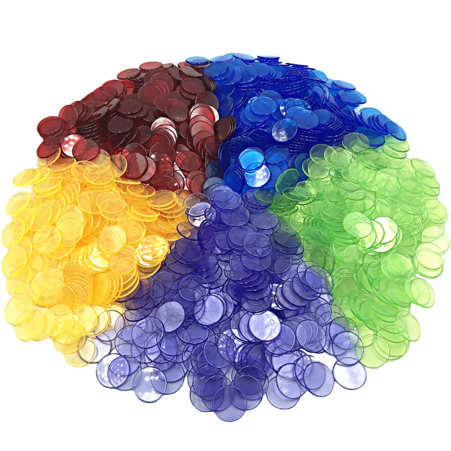 YH Poker 1000 Bingo Chips Markers – Plastic Discs for Bingo, Parties & Classroom Games