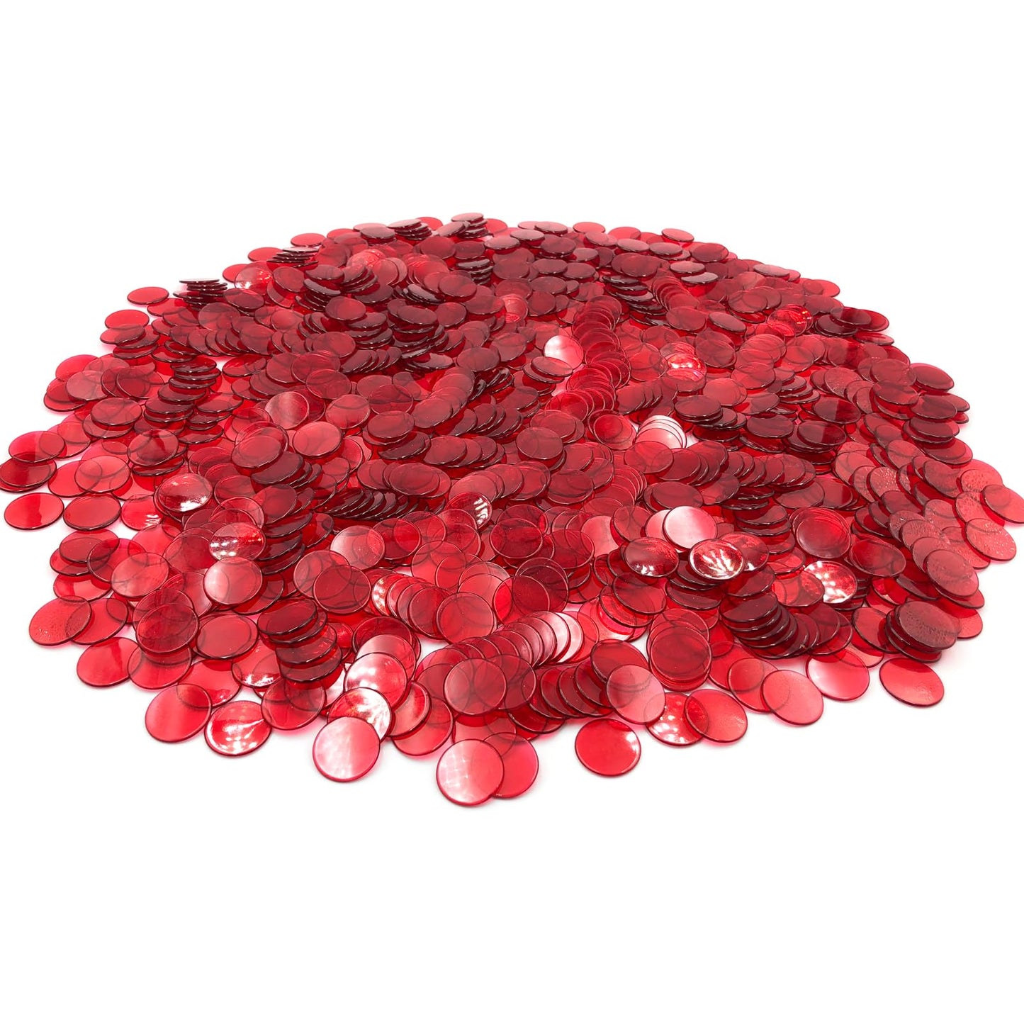 YH Poker 1000 Red Bingo Chips - Durable Plastic Tokens for Bingo, Parties & Classrooms