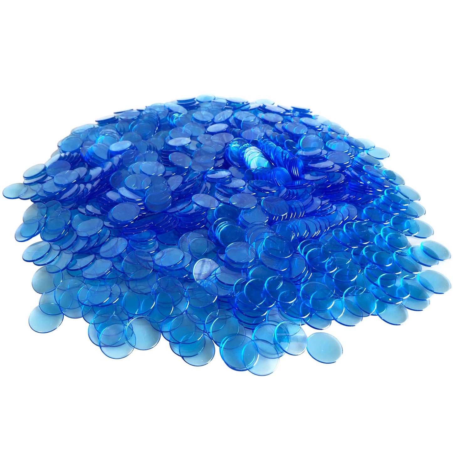 YH Poker 1000 Blue Bingo Chips Markers – Plastic Discs for Games, Parties & Classrooms