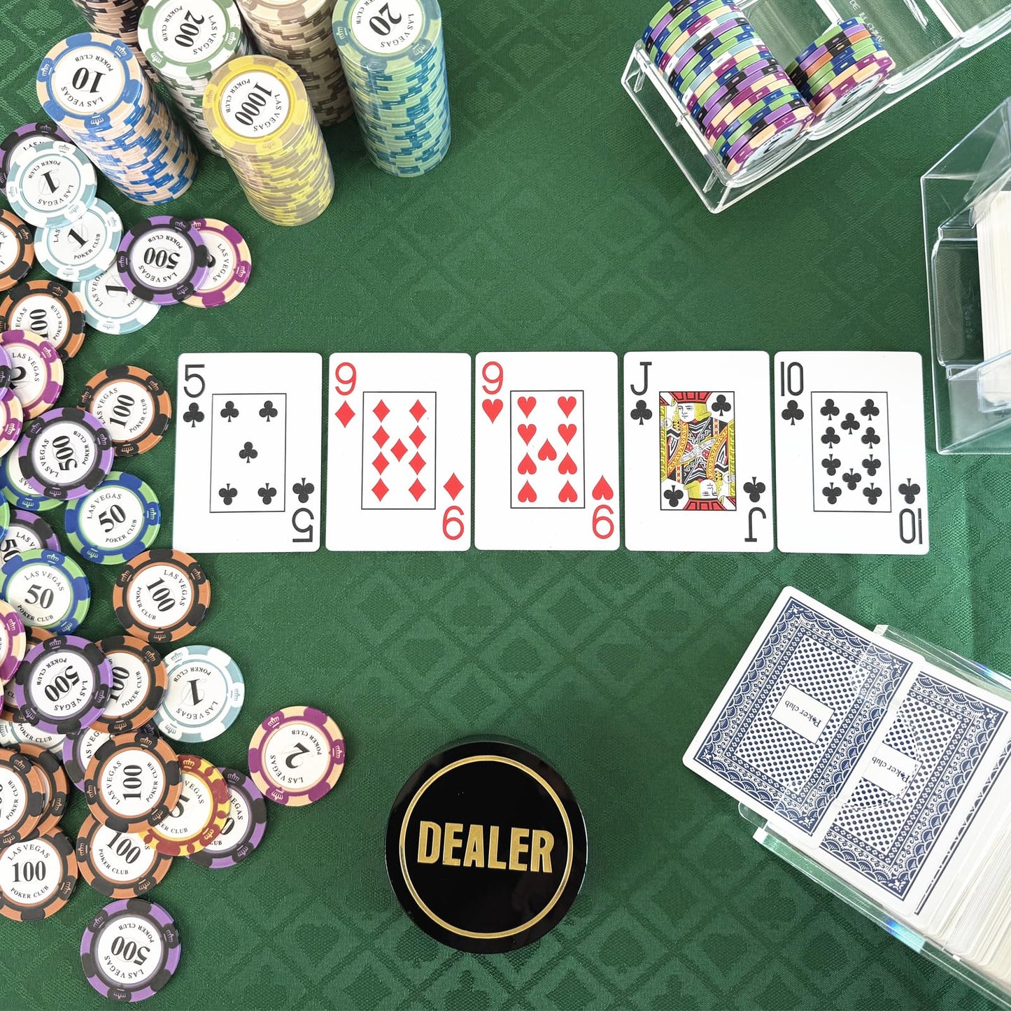 YH Poker Speed Cloth Poker Table Fabric – 108x60 in Green Felt with Diamond Pattern