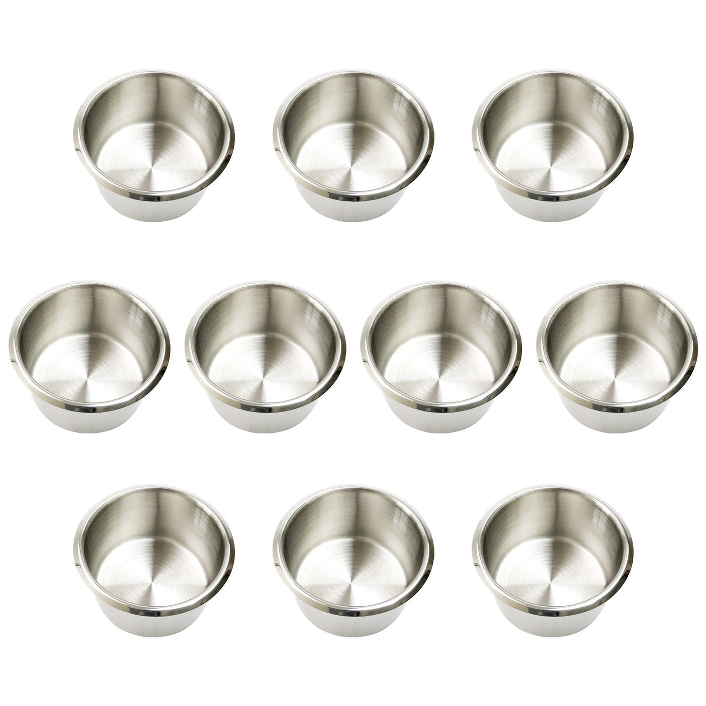 YH Poker Game Table Cup Holder Insert – 10 Stainless Steel Drop-In Large Drink Holders