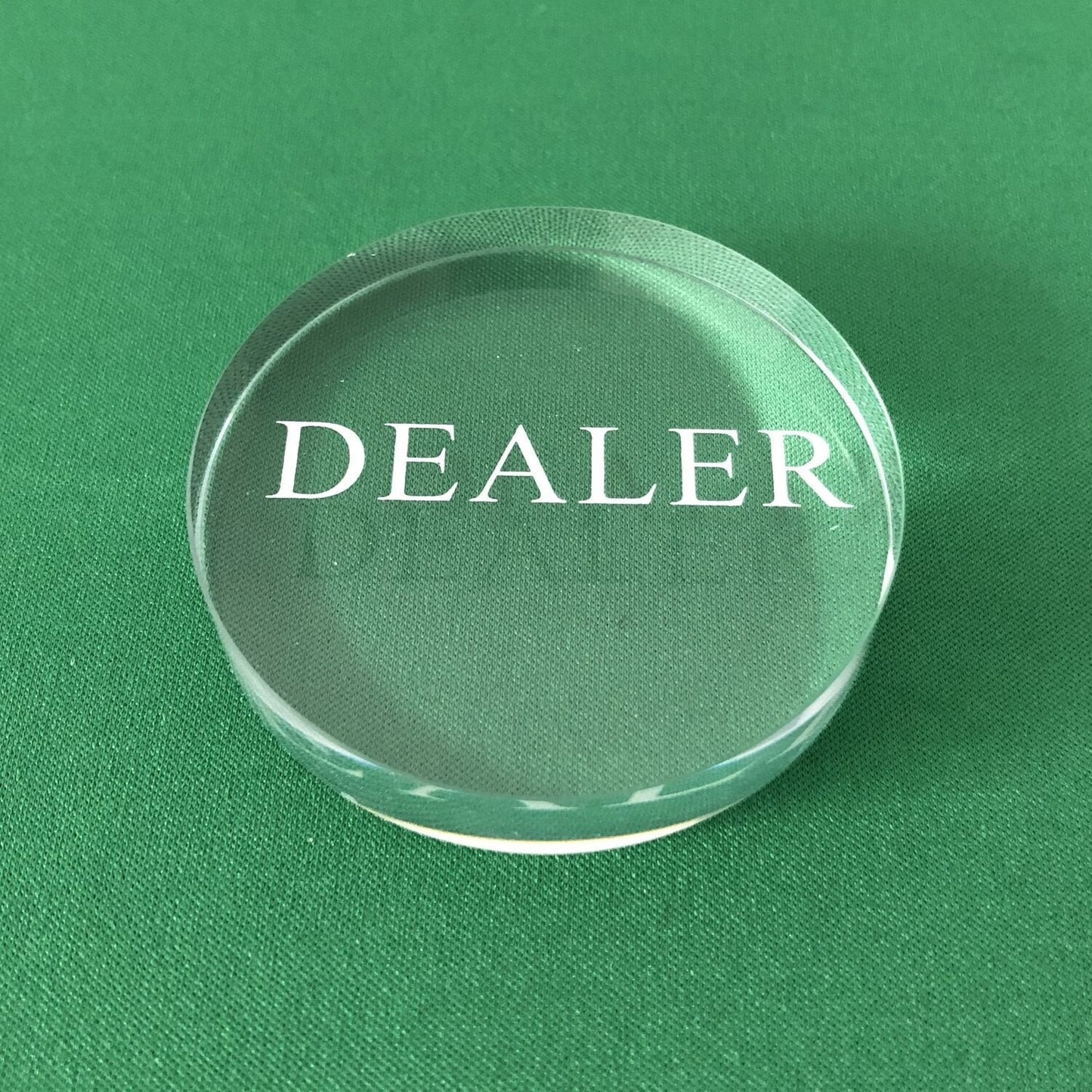 YH Poker Transparent Dealer Button — Crystal Glass, 2.22 Inch for Tournaments and Casino Games