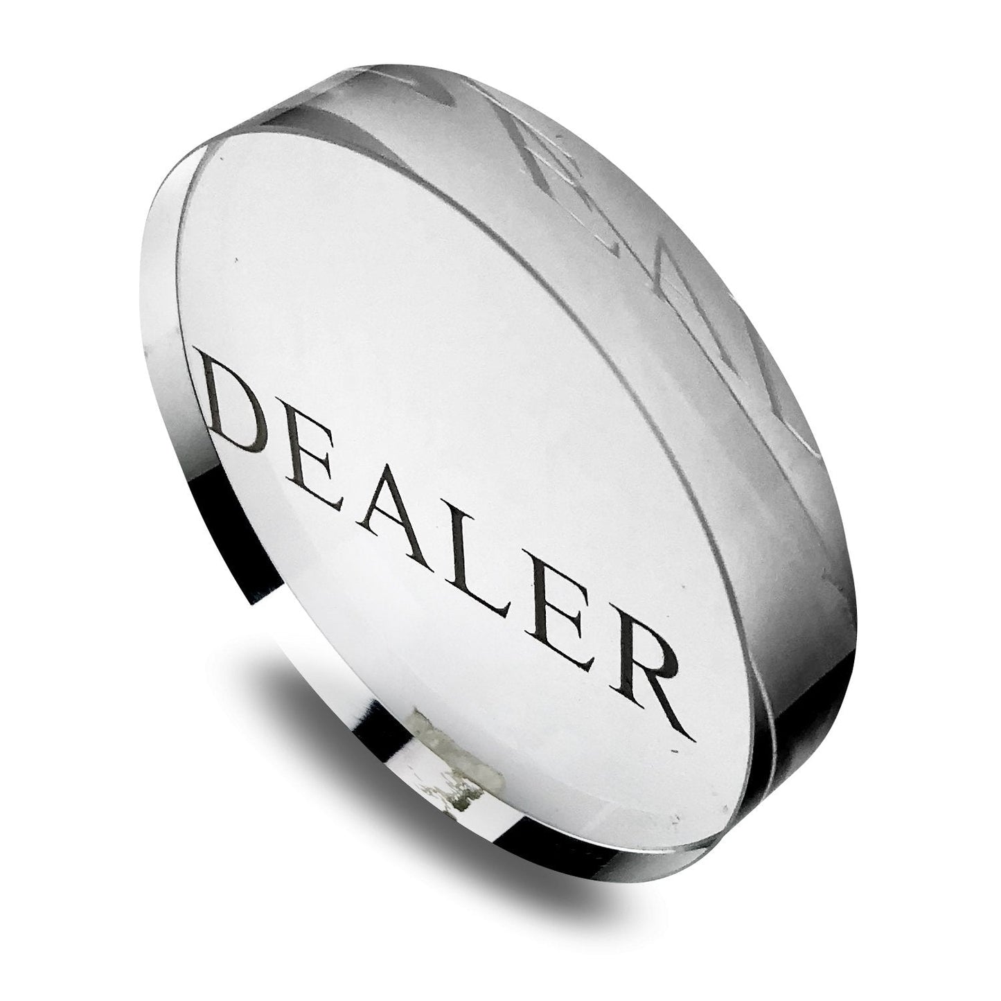 YH Poker Transparent Dealer Button — Crystal Glass, 2.22 Inch for Tournaments and Casino Games