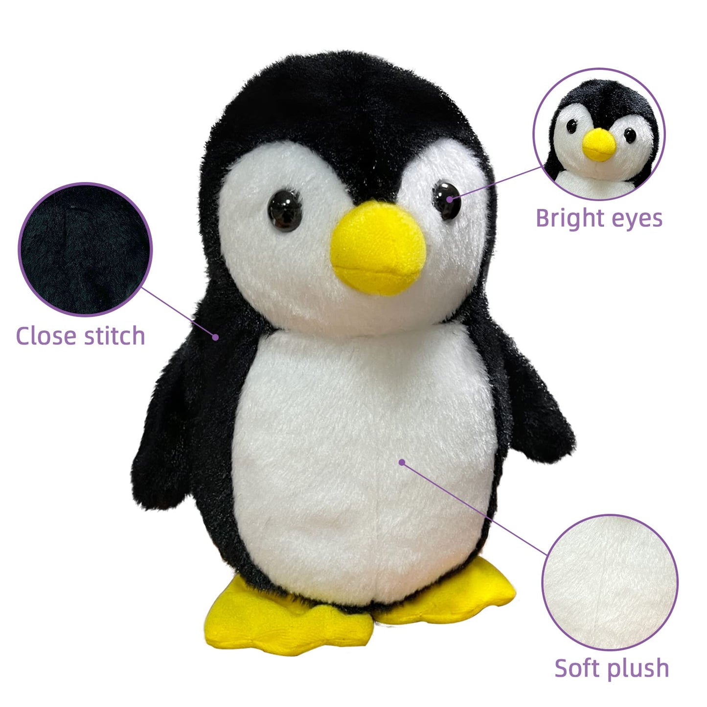 YH YUHUNG Walking Penguin Plush Toy — Repeats What You Say with Clear Voice