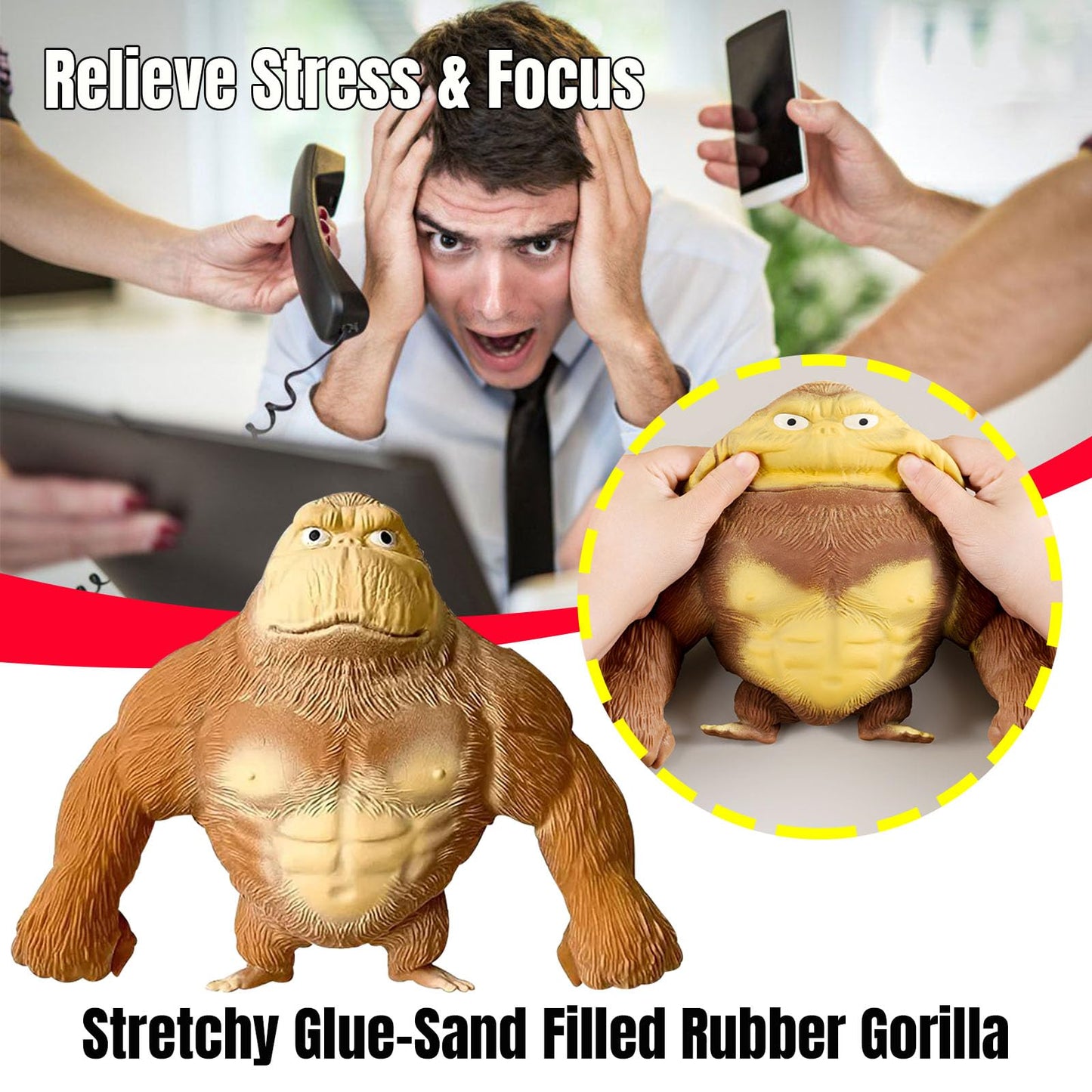YHan Stretchy Monkey Fidget Toy – Sensory, Squeezable Stress Relief for Kids & Adults