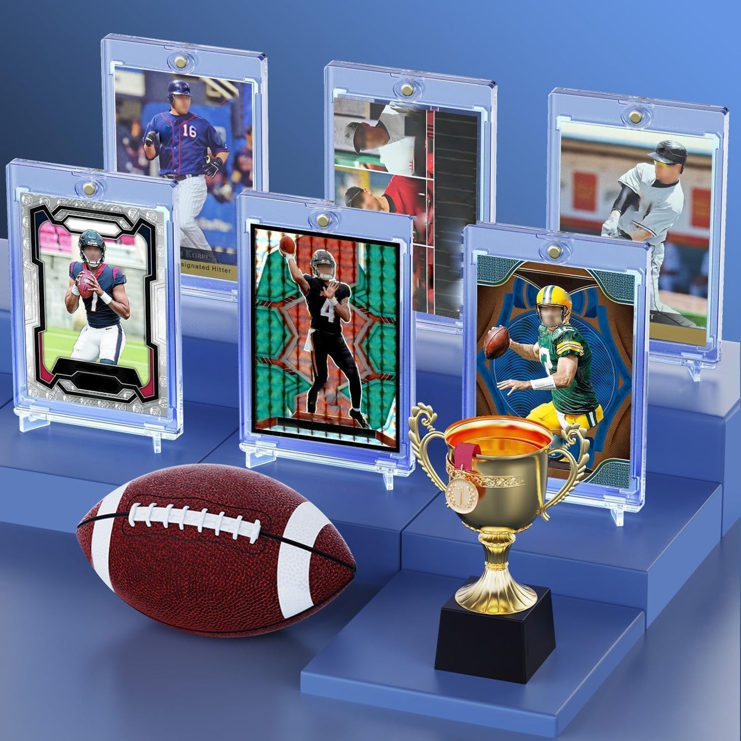 YHIJF 50-Pack Magnetic Card Holder — 35pt UV-Protected Card Sleeves for Trading Cards (Sports, MTG, PKM)