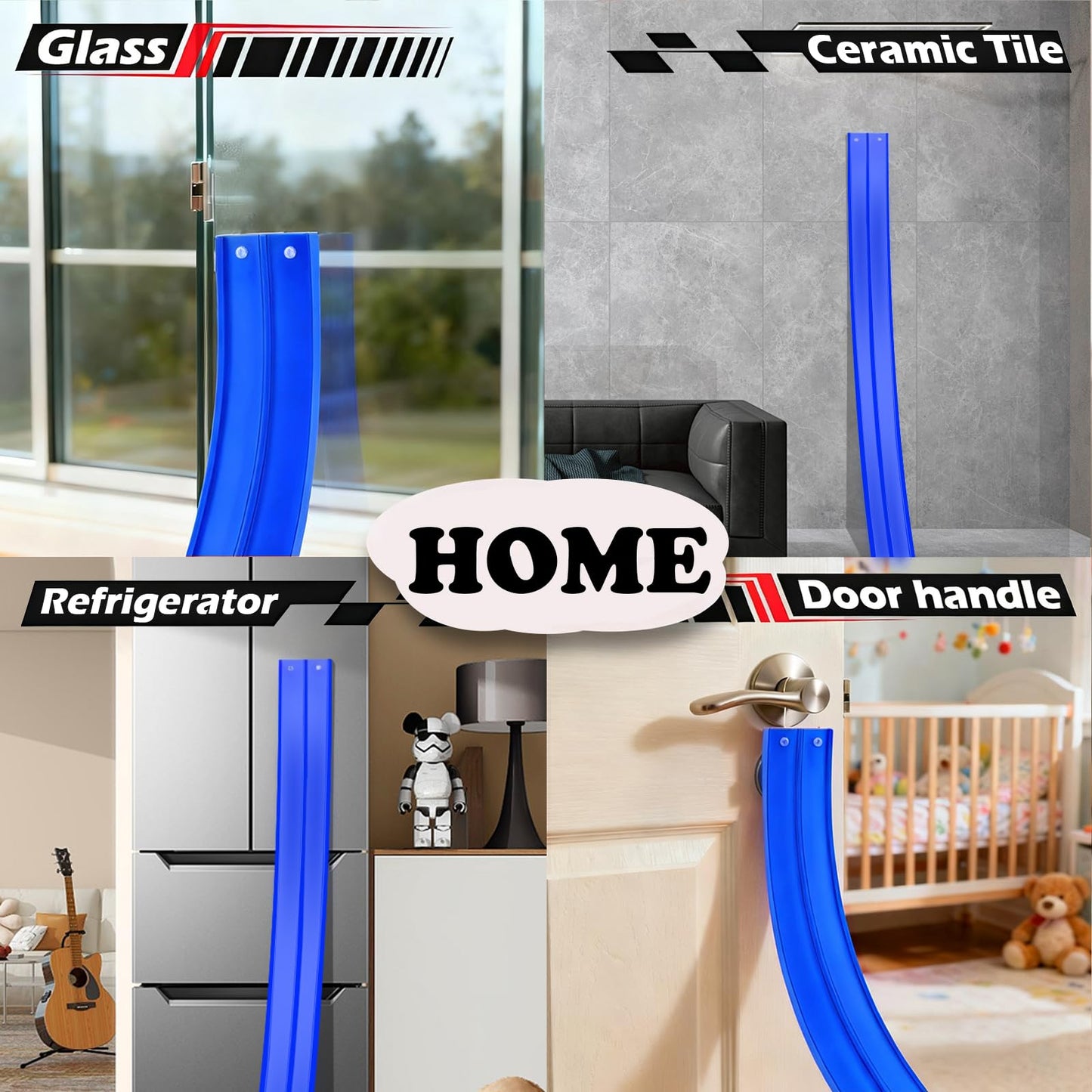 YHJZ 16ft Flexible Race Car Track Starter Set with Suction Cups – Portable Dual-Lane Ramp Track (Blue)